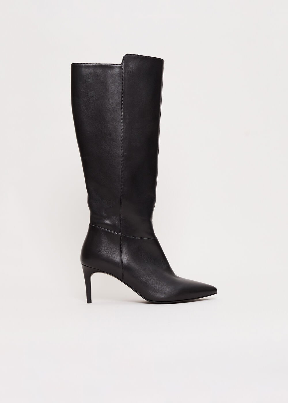 Leather Heeled Boots - Black