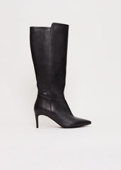 Leather Heeled Boots - Black