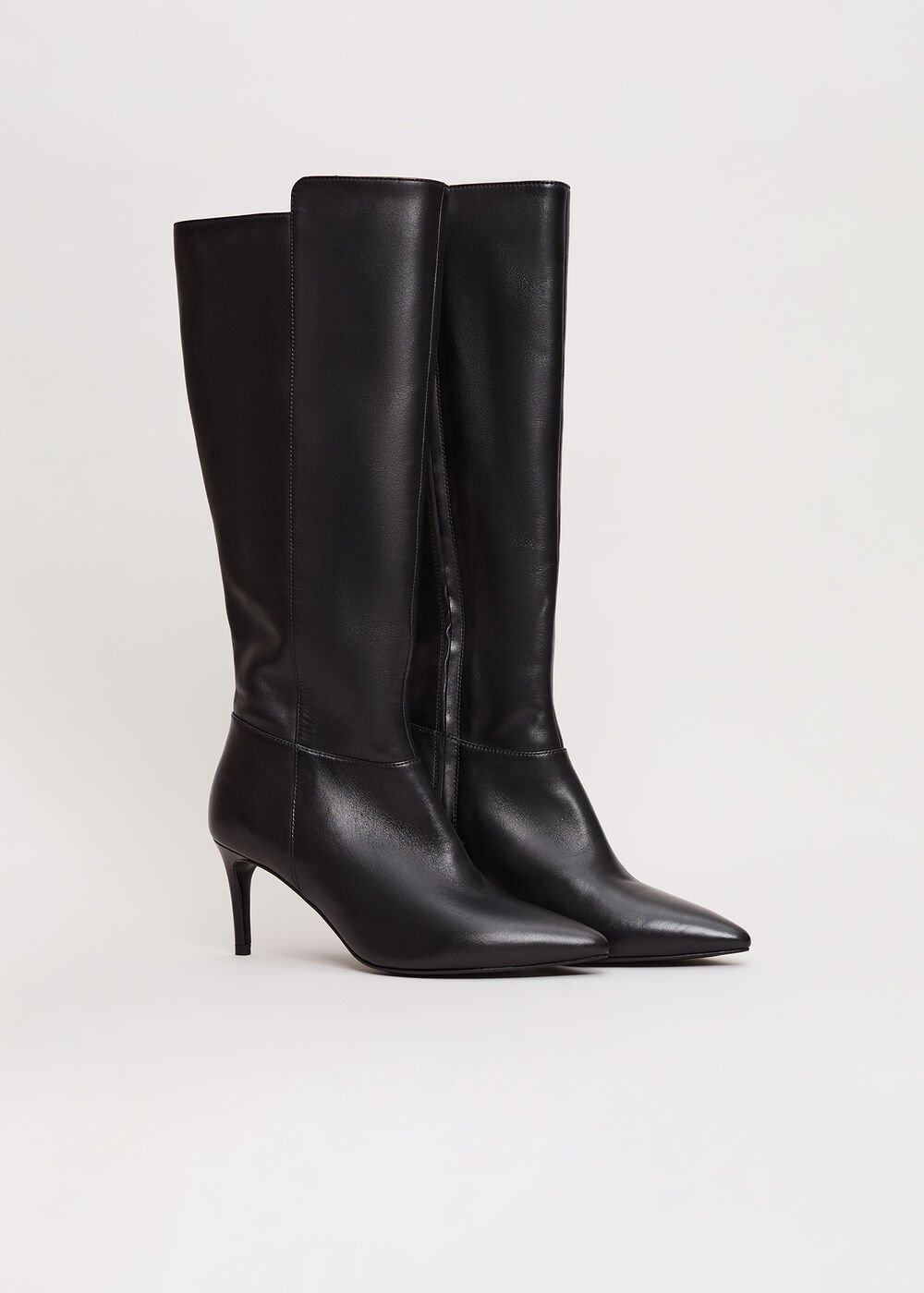 Leather Heeled Boots - Black