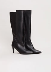 Leather Heeled Boots - Black