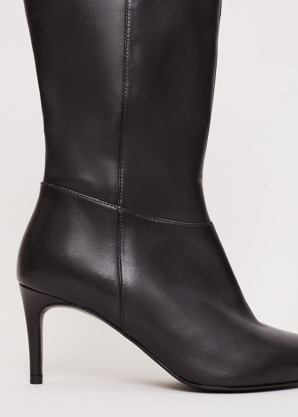 Leather Heeled Boots - Black
