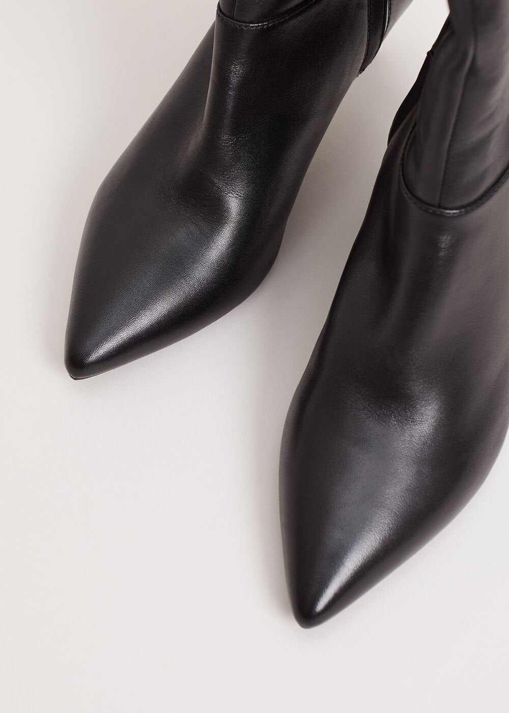 Leather Heeled Boots - Black