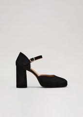 Black Suede Platform - Black