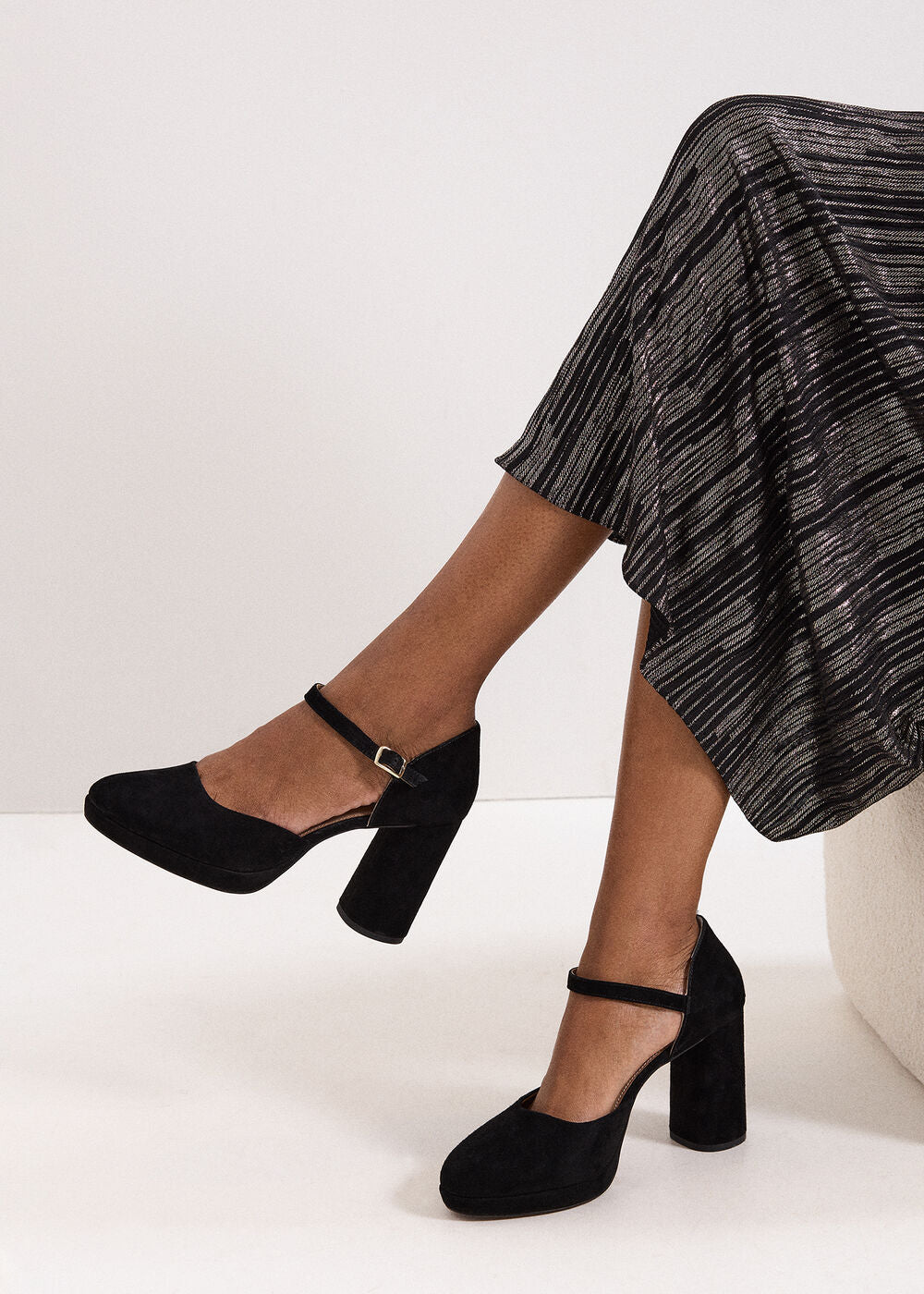 Black Suede Platform - Black