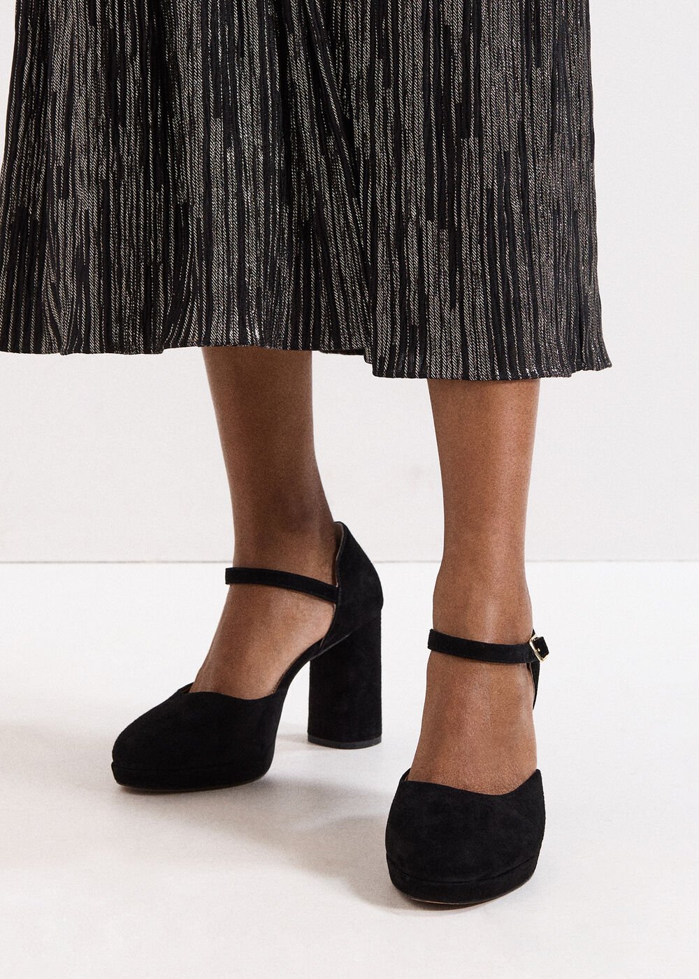 Black Suede Platform - Black