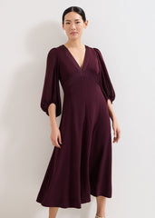 Vera Burgundy Dress - Burgundy