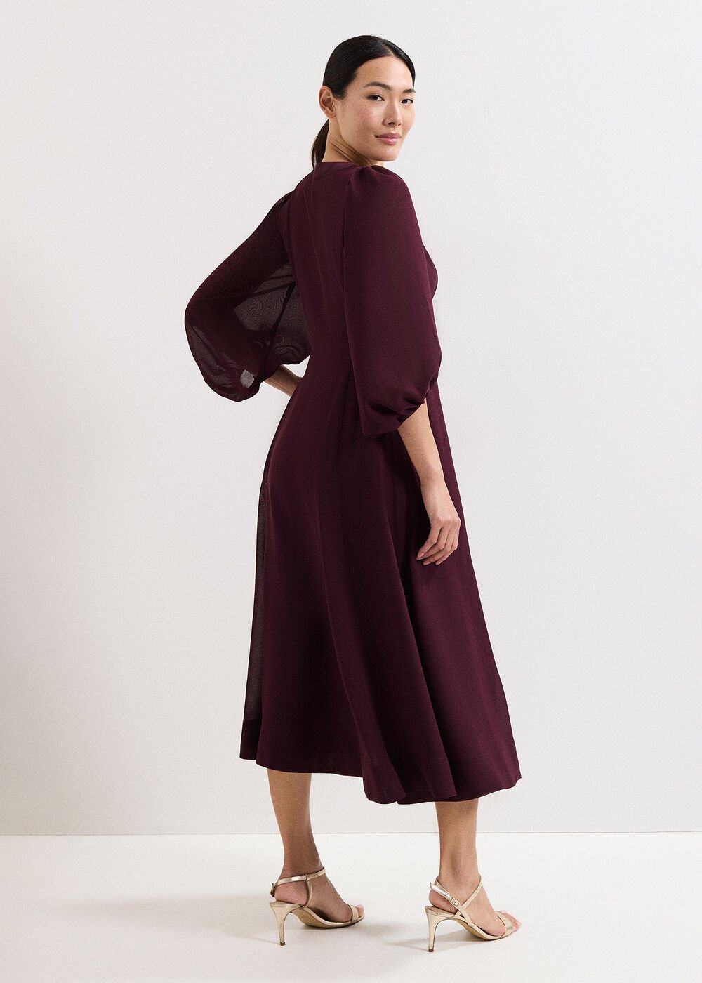 Vera Burgundy Dress - Burgundy