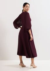 Vera Burgundy Dress - Burgundy