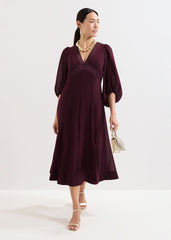 Vera Burgundy Dress - Burgundy