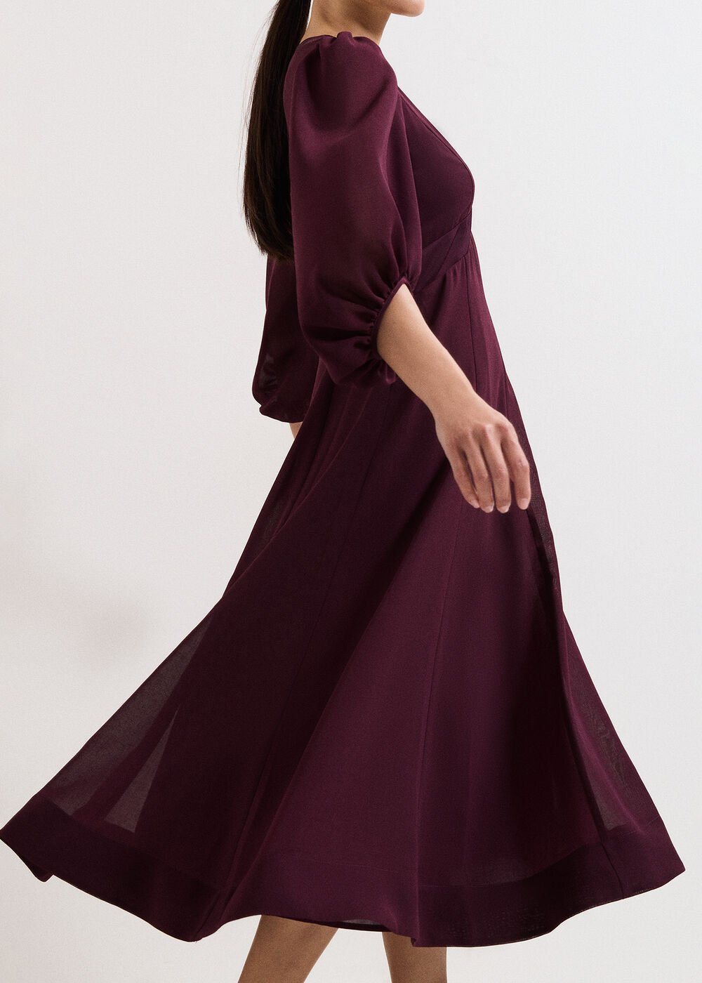 Vera Burgundy Dress - Burgundy