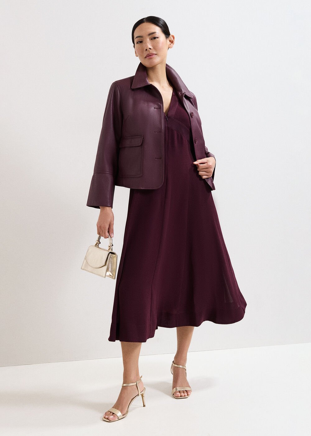 Vera Burgundy Dress - Burgundy