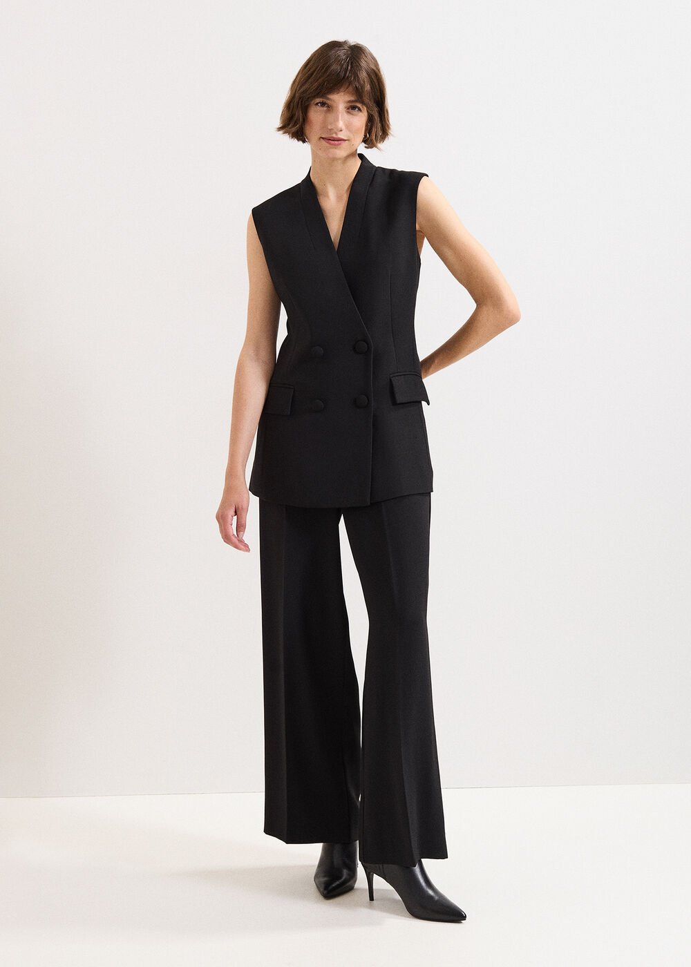 Vari Bow Waistcoat - Black