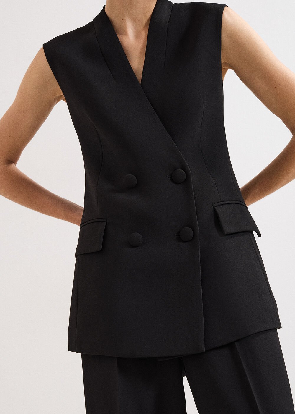 Vari Bow Waistcoat - Black