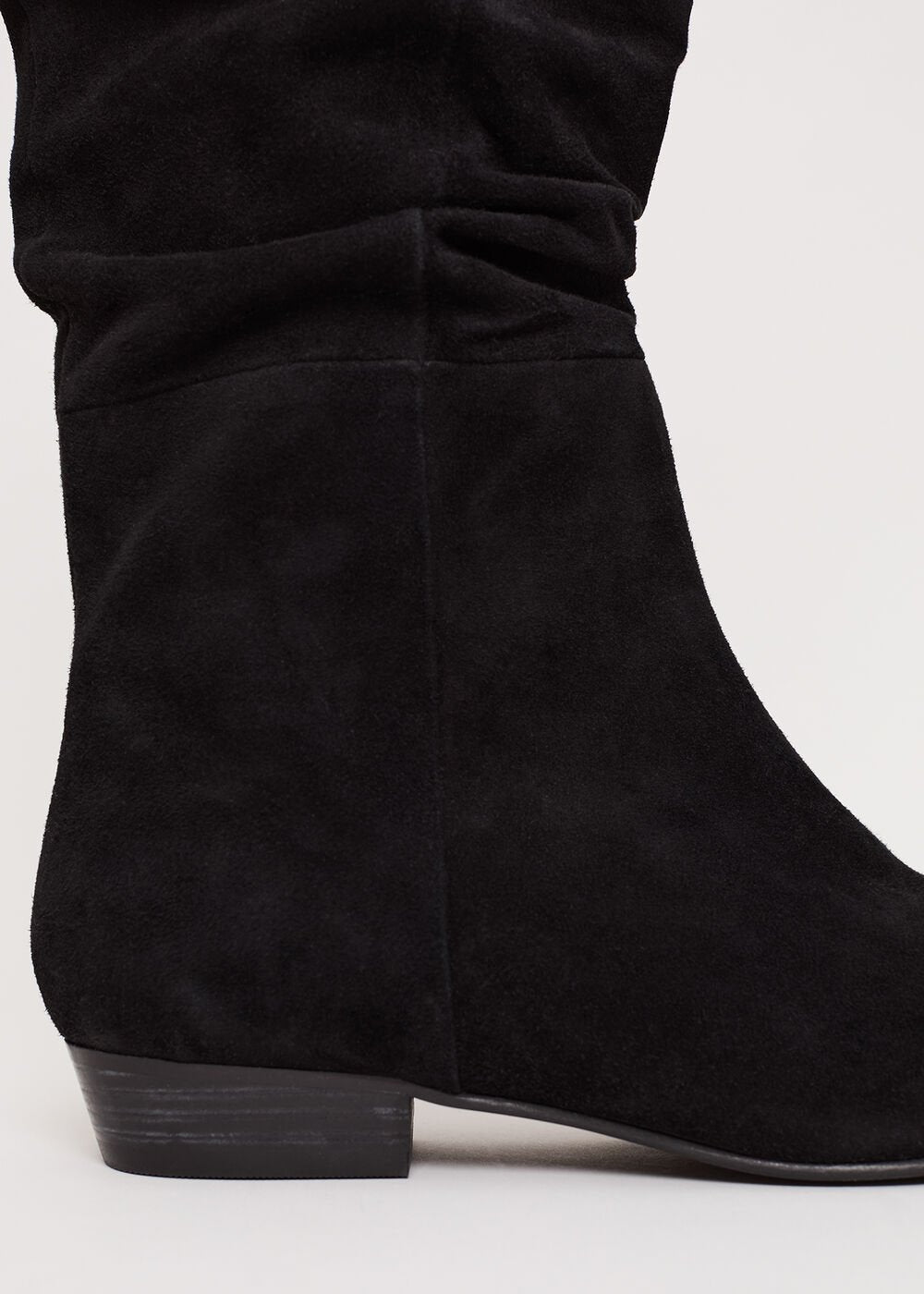 Suede Flat Boot - Black