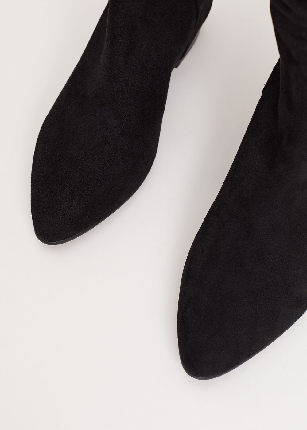 Suede Flat Boot - Black