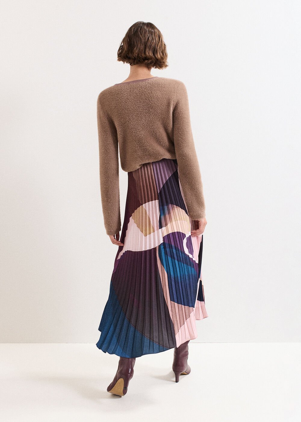 Elmina Pleated Midi Skirt - Purple