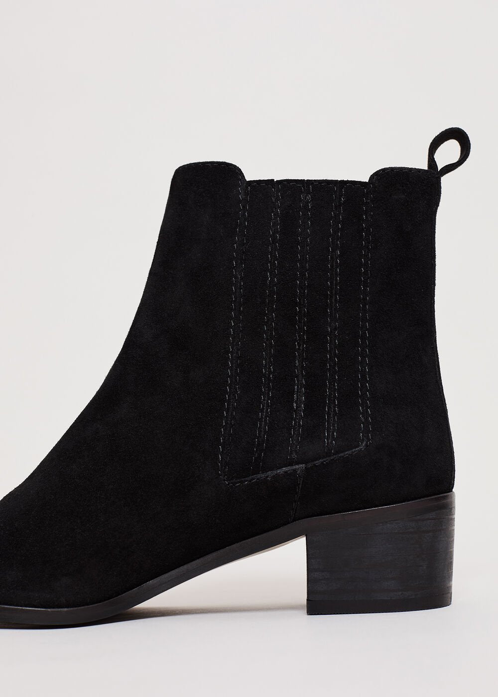 Suede Studded Boot - Black