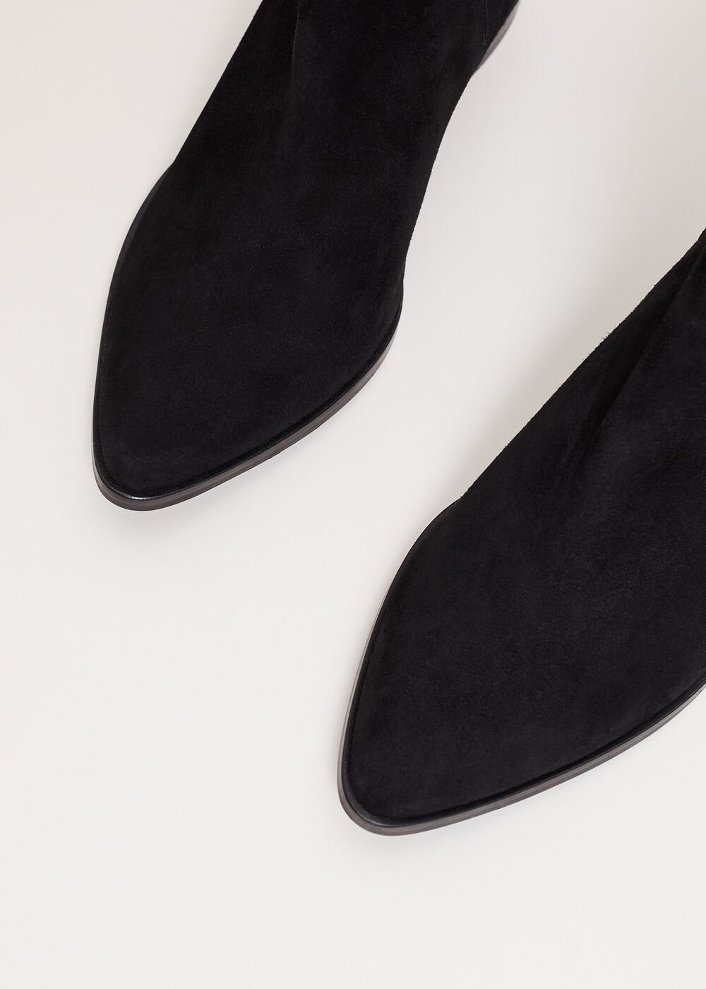 Suede Studded Boot - Black