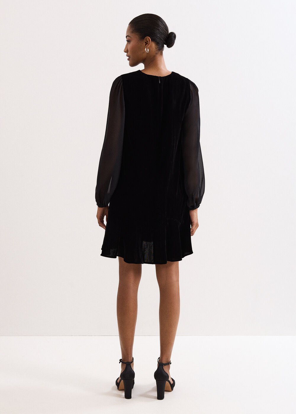 Velvet Swing Dress - Black