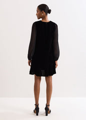 Velvet Swing Dress - Black