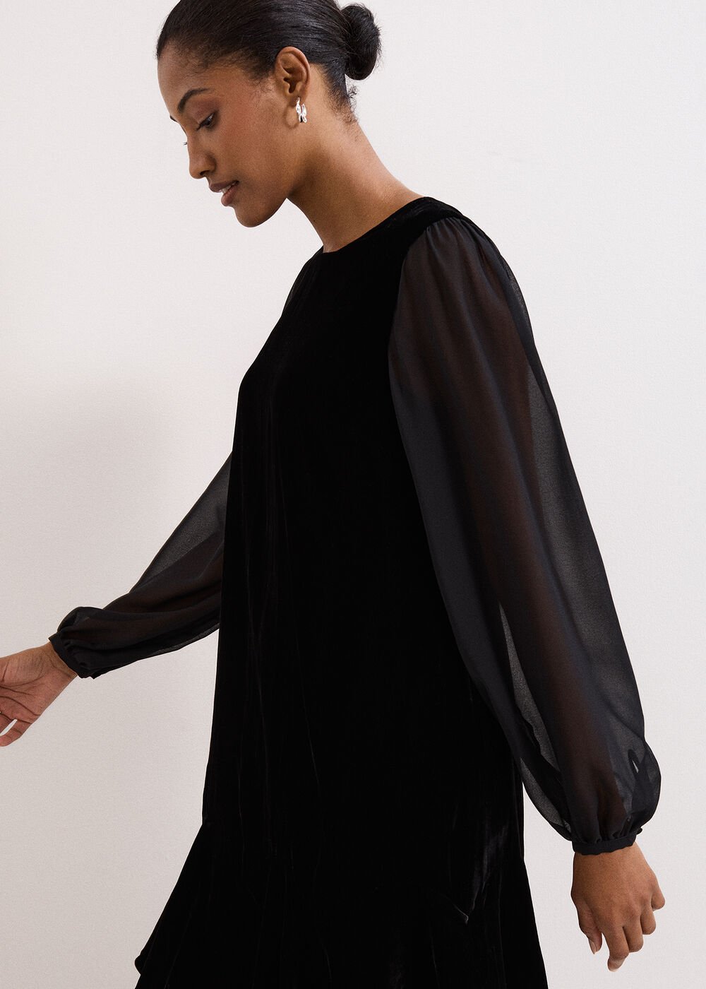Velvet Swing Dress - Black