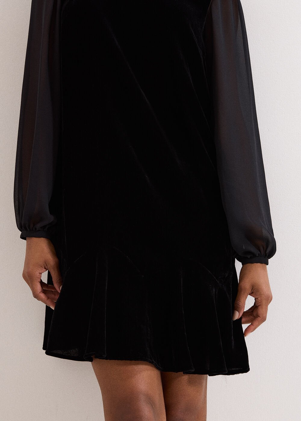 Velvet Swing Dress - Black