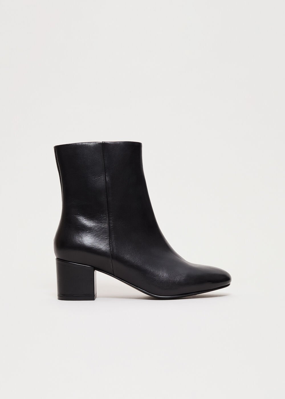 Leather Block Boot - Black