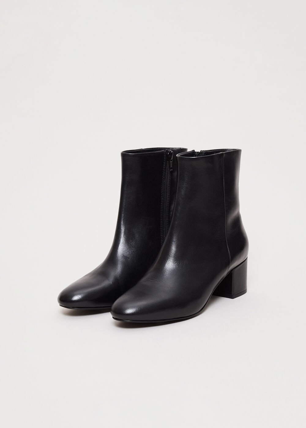 Leather Block Boot - Black