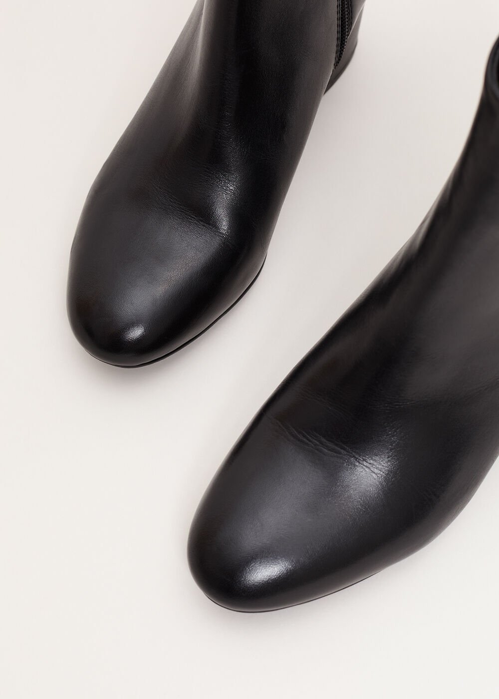 Leather Block Boot - Black