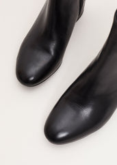 Leather Block Boot - Black