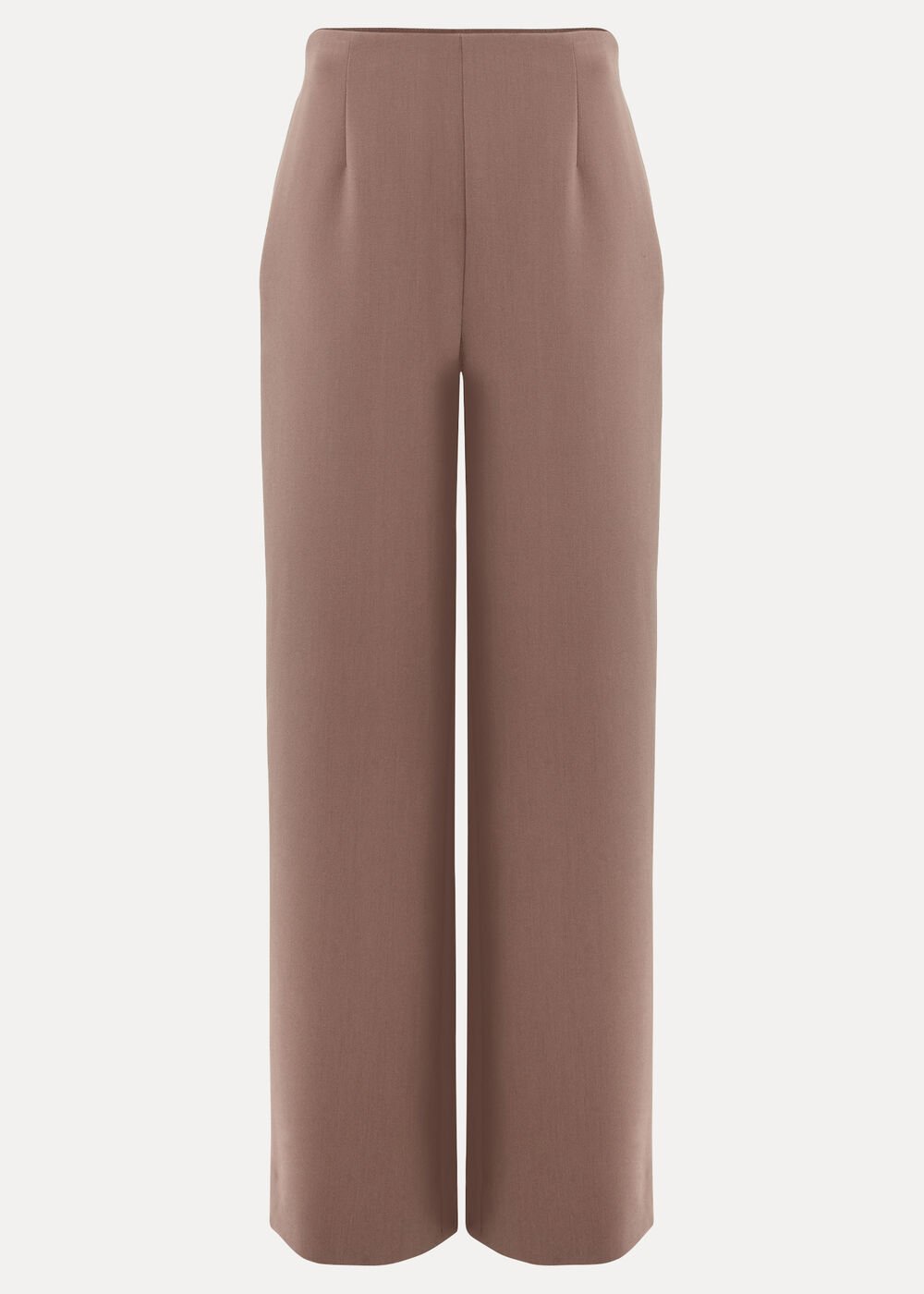 Aubrie Brown Straight Leg Trousers - Neutral