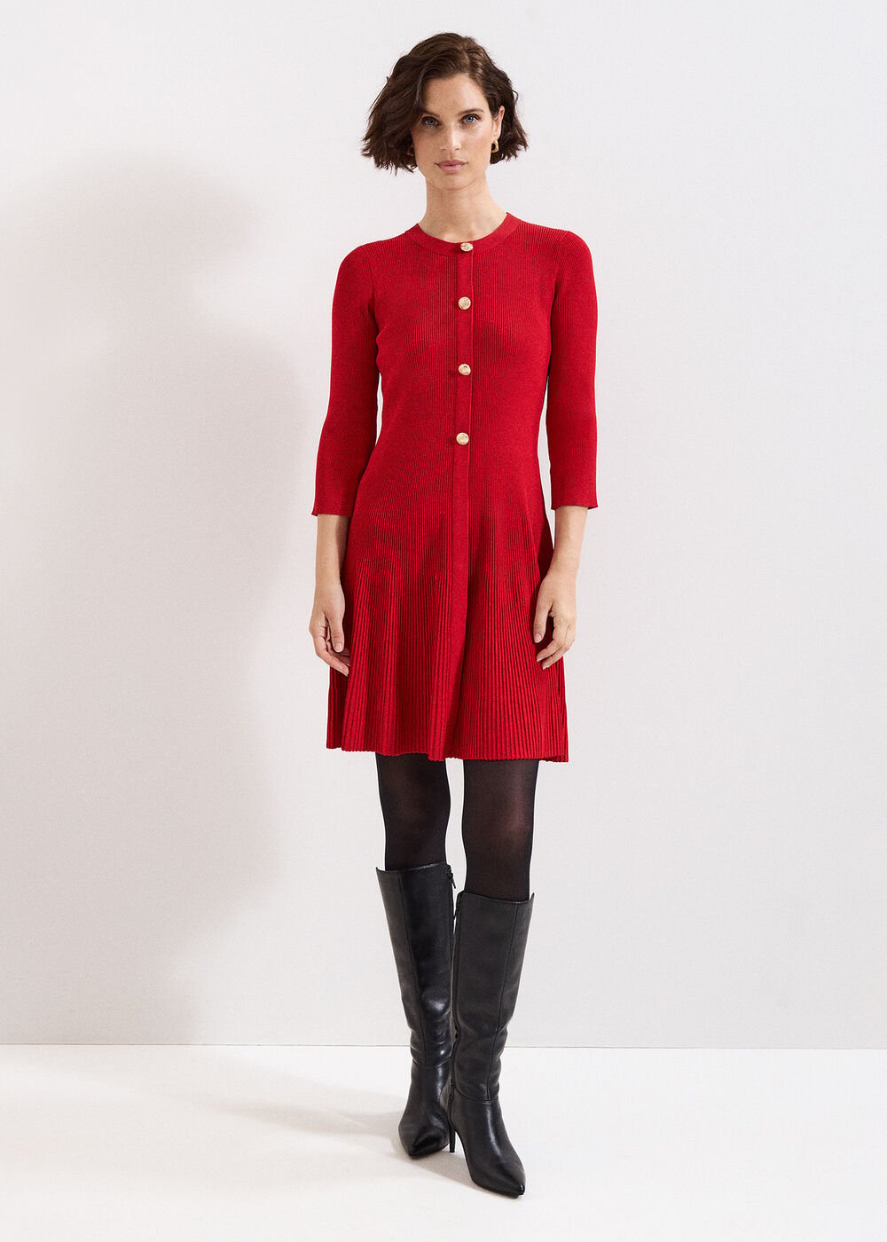 Rachel Swing Dress - Dark Red