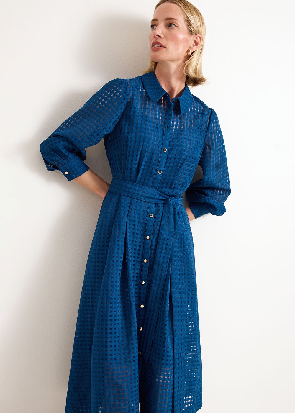 Natalie Midi Shirt Dress - Teal