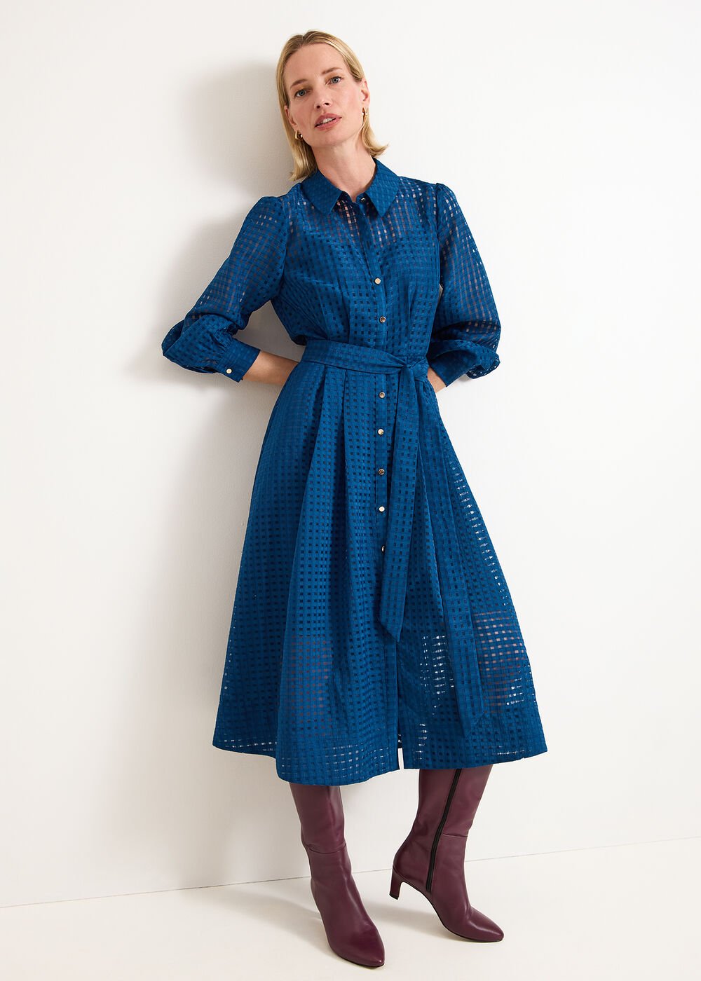 Natalie Midi Shirt Dress - Teal