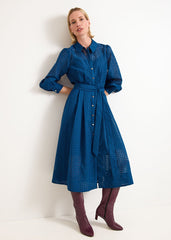 Natalie Midi Shirt Dress - Teal