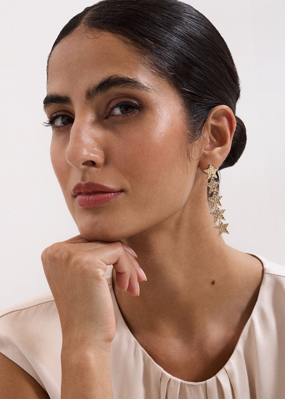 Star Drop Earrings - Gold