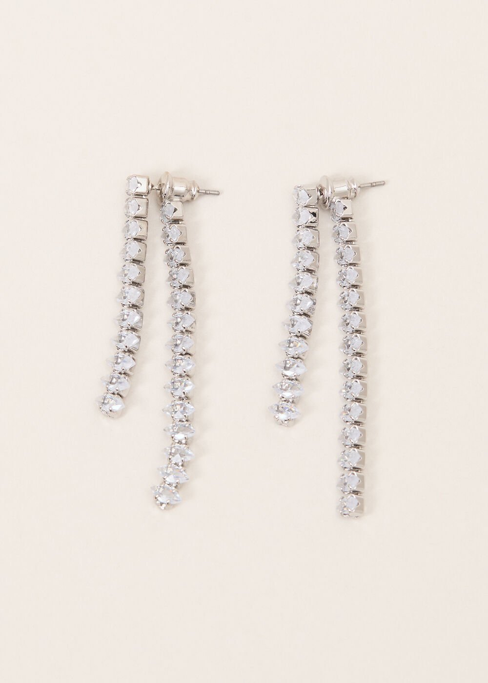 Stone Earrings - Silver