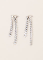 Stone Earrings - Silver