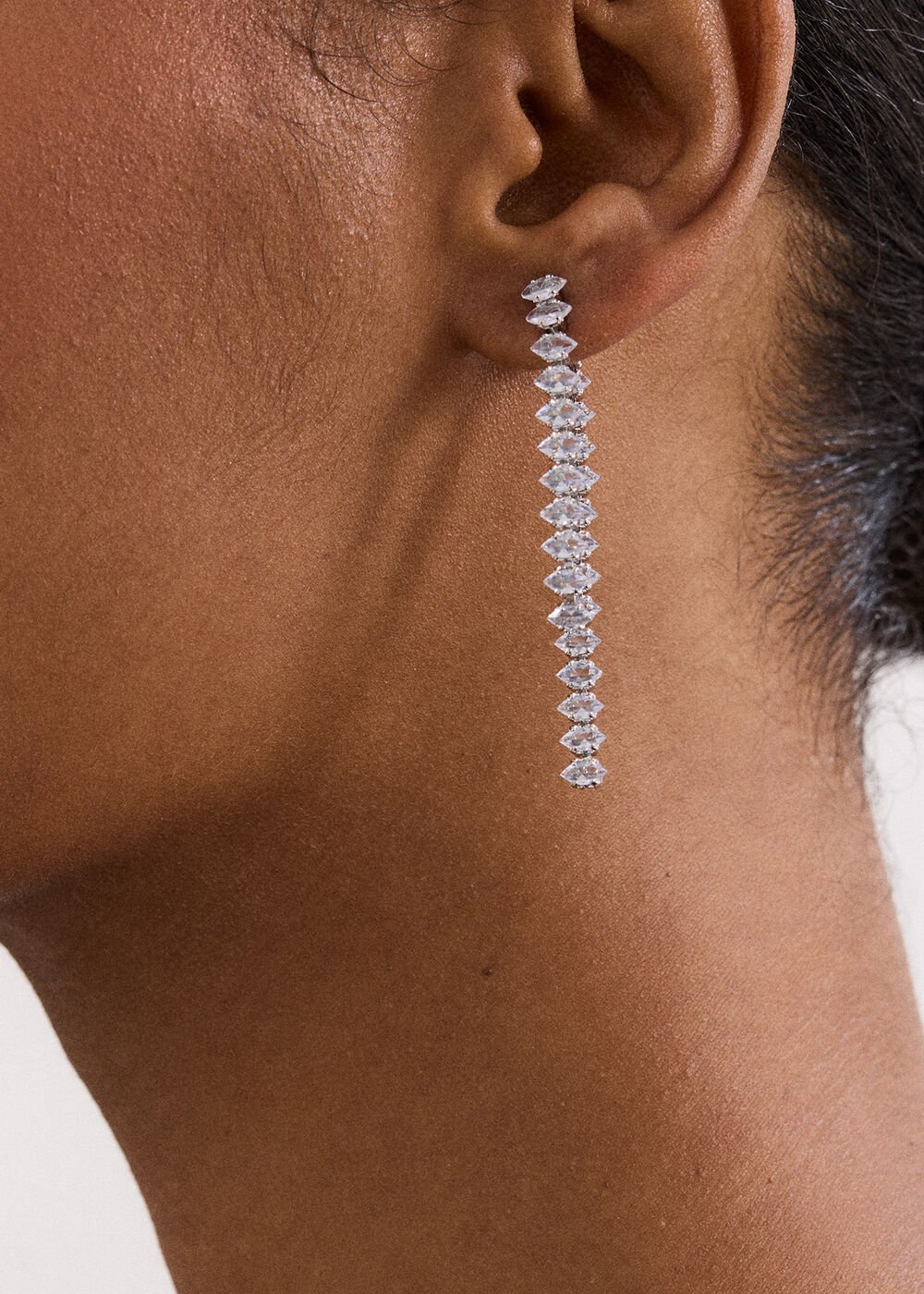 Stone Earrings - Silver