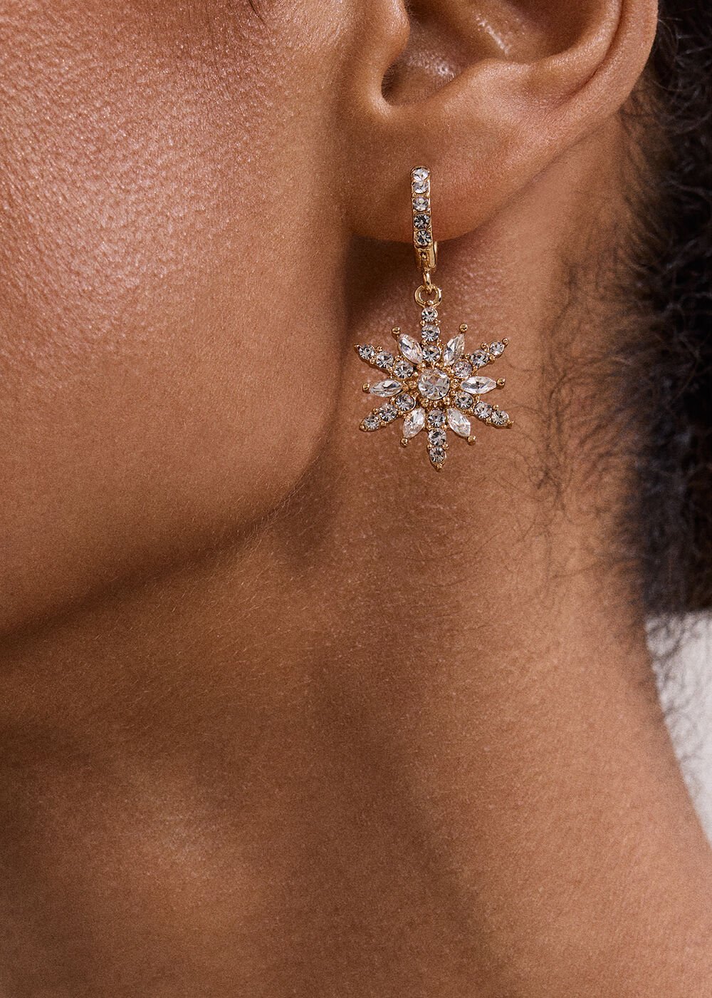 Snowflake Earrings - Gold