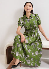 Bella Floral Midi Dress - Green