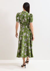 Bella Floral Midi Dress - Green