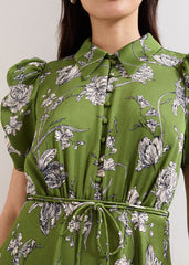 Bella Floral Midi Dress - Green