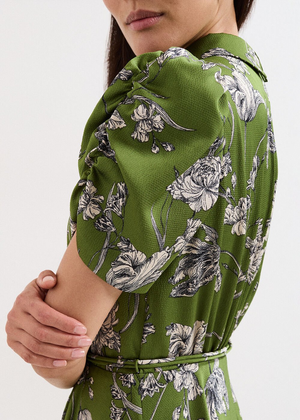 Bella Floral Midi Dress - Green