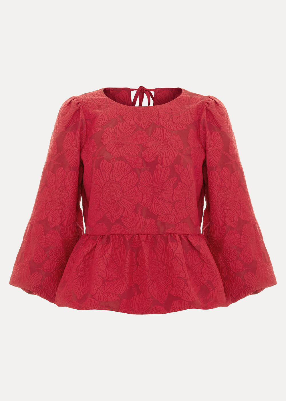 Ellis Peplum Hem Top - Dark Red