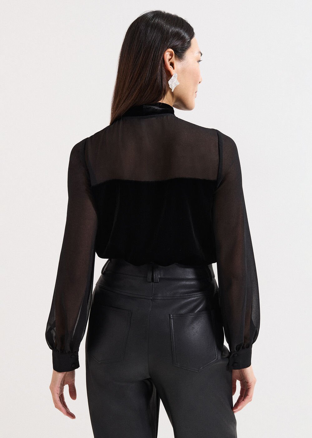 Raye Velvet Blouse - Black