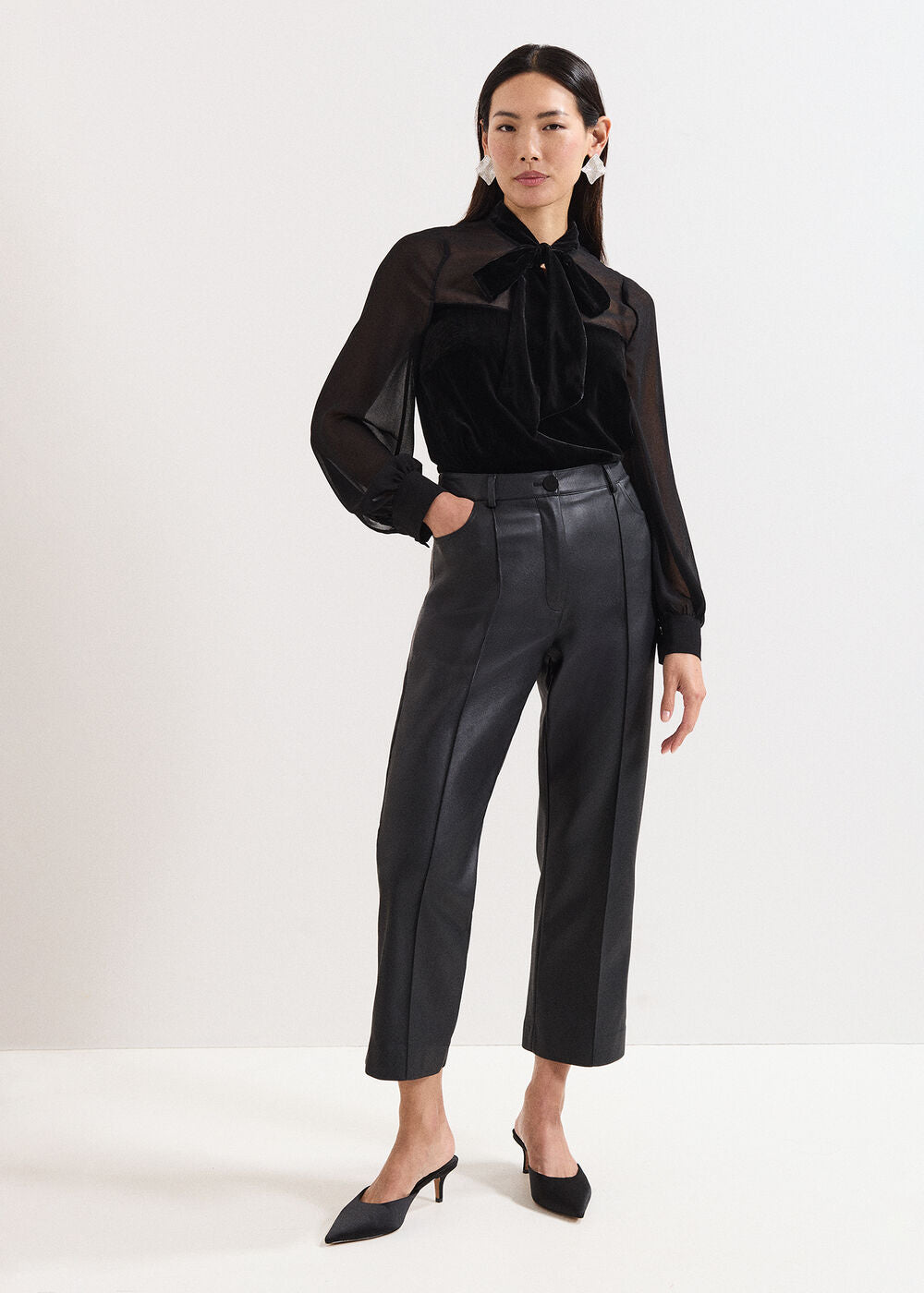 Raye Velvet Blouse - Black