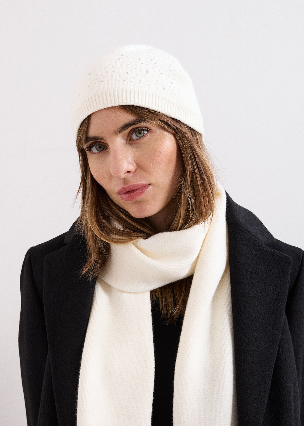 Sparkle Trim Hat - Ivory
