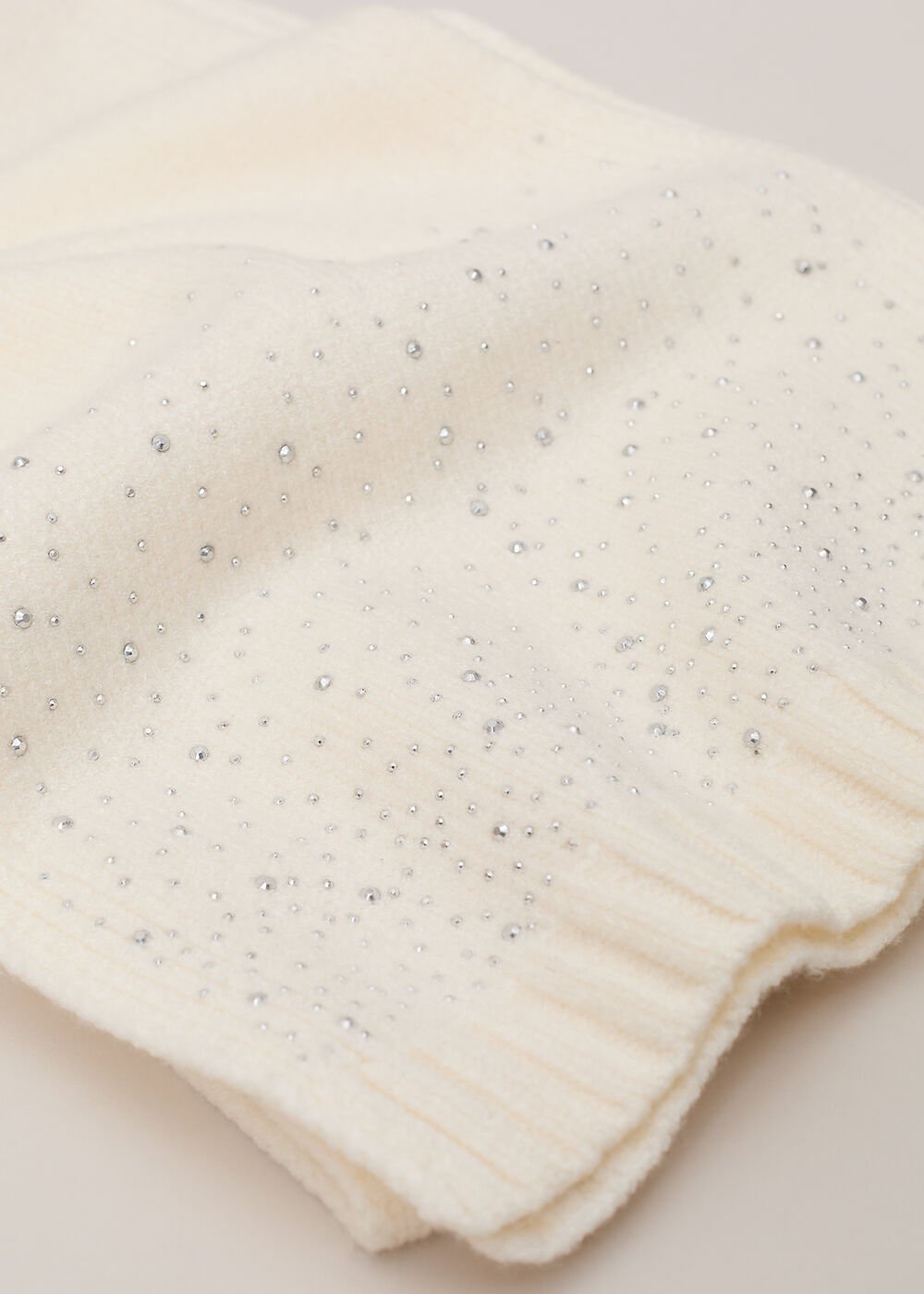 Sparkle Trim Scarf - Ivory