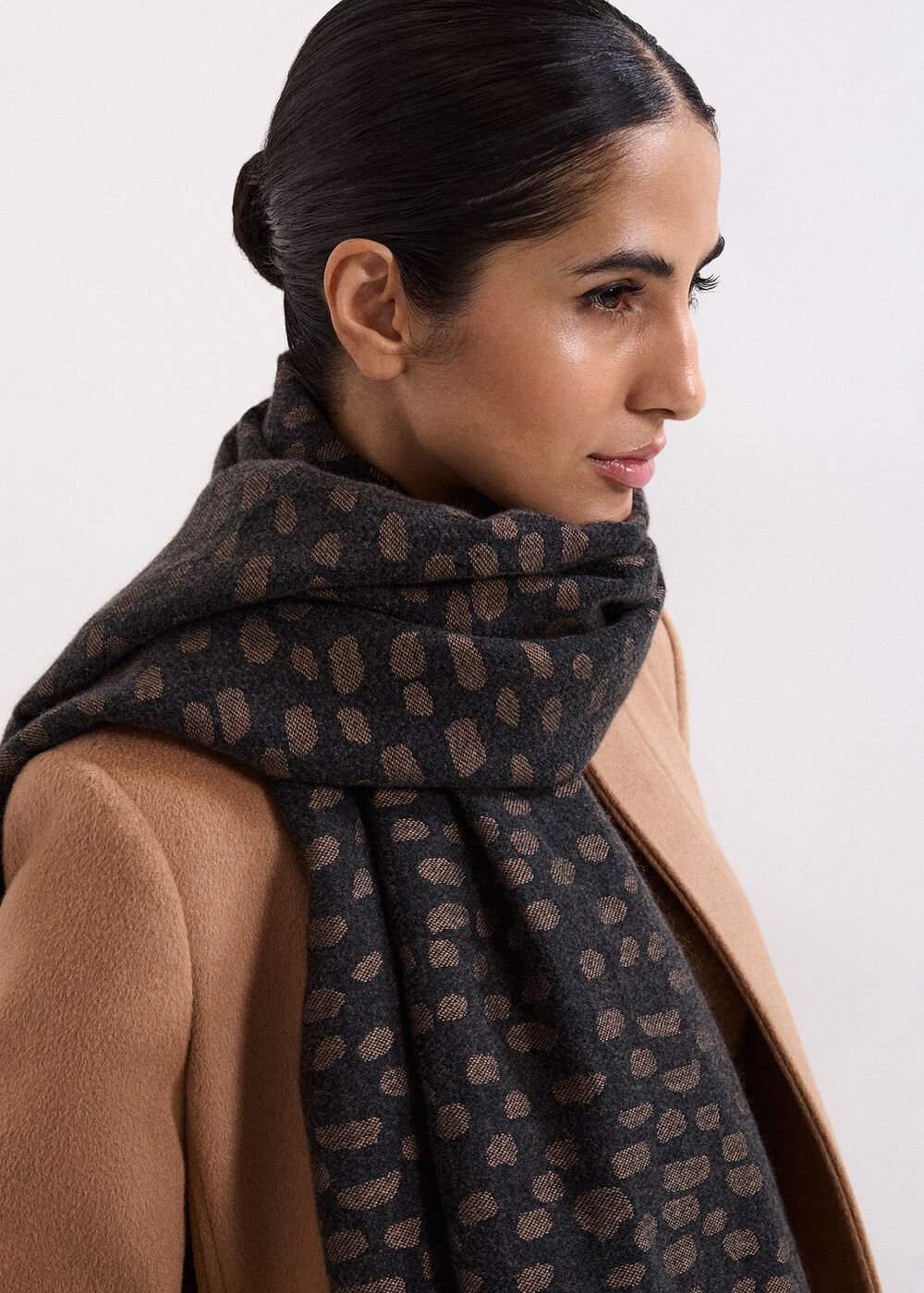 Irregular Spot Scarf - Black Multi
